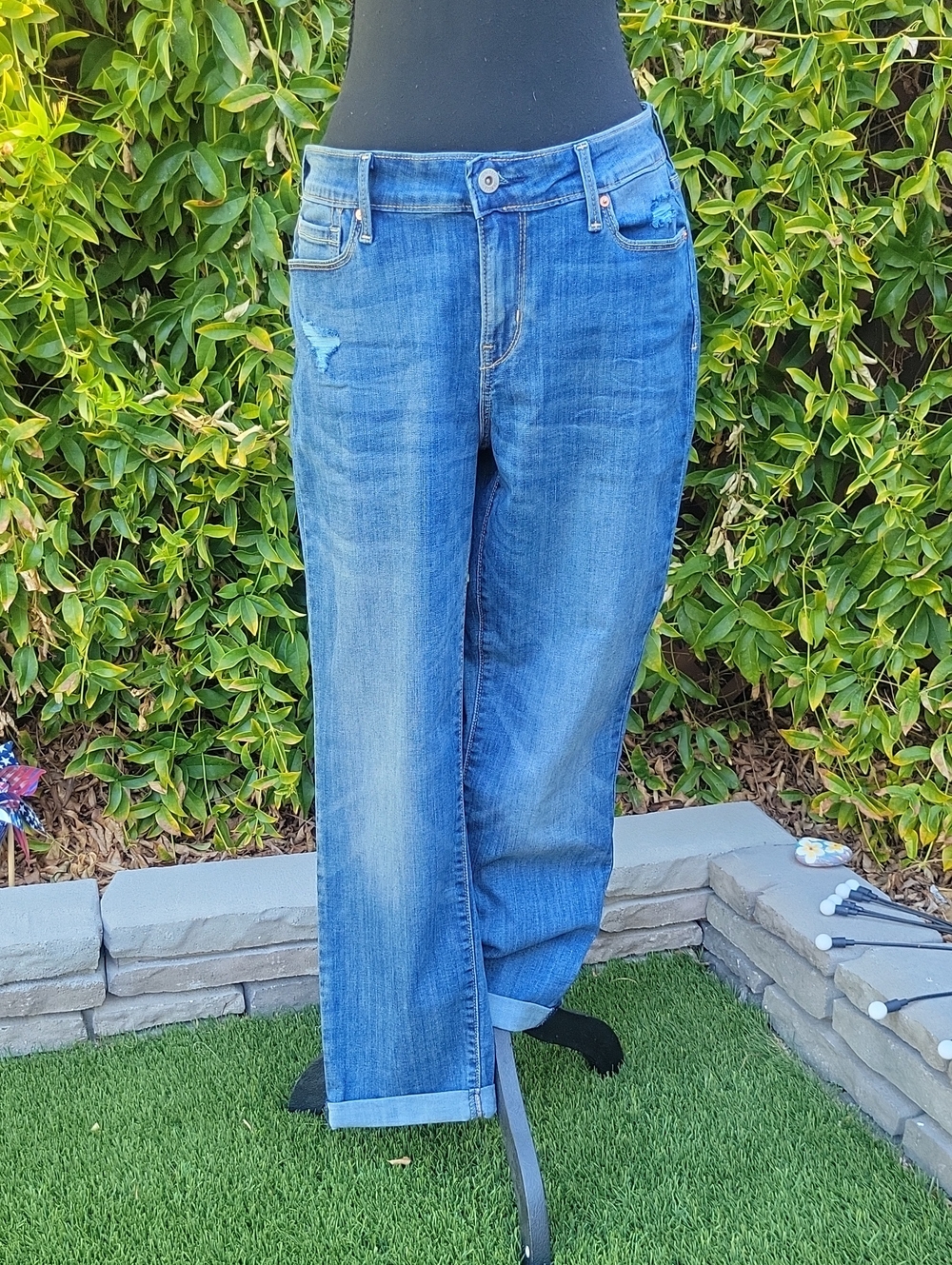 Denzin Levis Modern Slim Cuffed Distressed Jeans 12